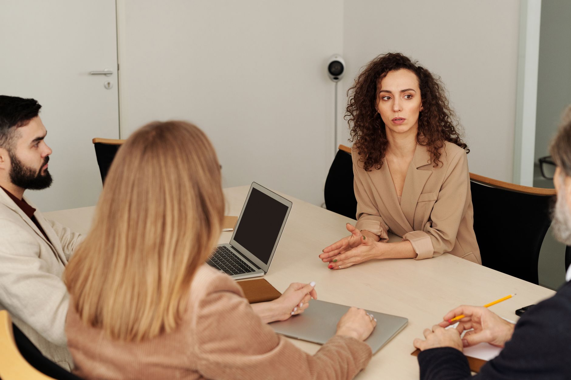 people having a meeting at the office